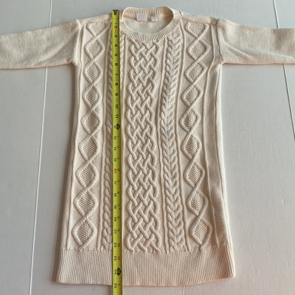 GAP Kids Cable Knit Cream Off White Sweater Dress Size Small - Picture 9 of 11
